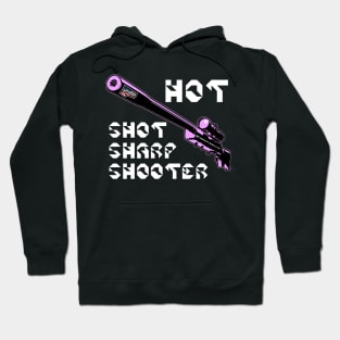 Hot Shot Sharp Shooter, v. Code Pink Wht Text Hoodie